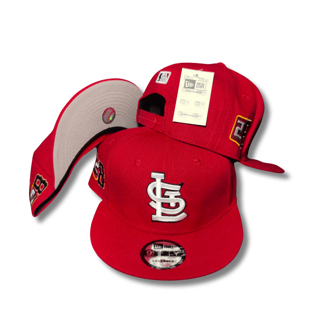 St. Louis Cardinals Red with White Logo and Side Patches – Snapback Cap