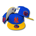 New York Yankees Royal Blue and Yellow with Side Patch Details – Snapback Cap
