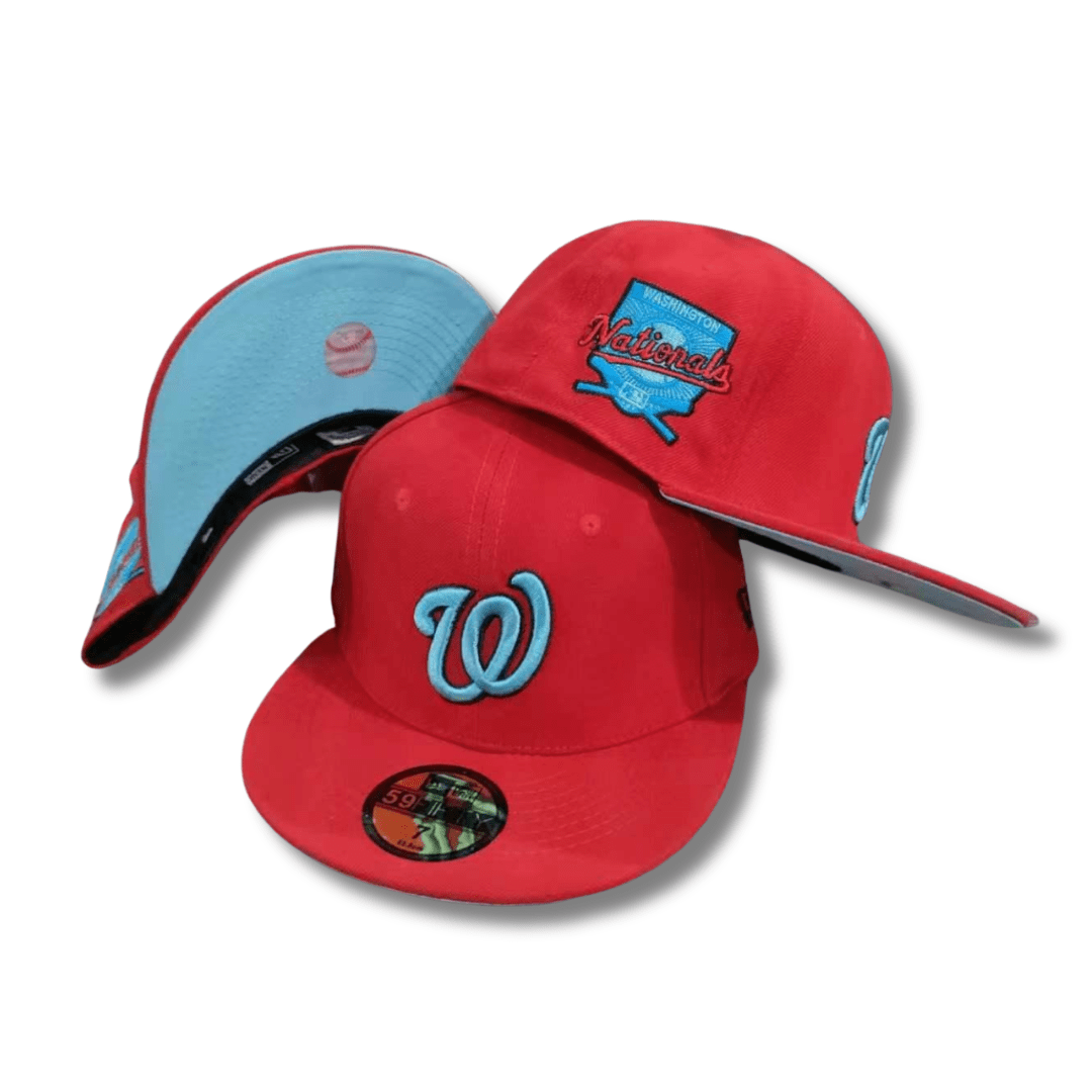 Washington Nationals with Sky Blue Accents and Retro Patch Red – Snapback Cap